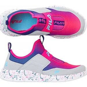 NIB FILA Landbuzzer Marble Youth Girls Size 6.5 Running Shoes Barbie Pink Blue